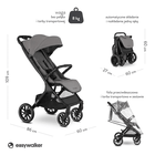 Easywalker, Jackey XL, samoskładający się wózek spacerowy z kołami XL, Marble Grey