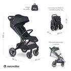 Easywalker, Jackey2 XL, przestronny, samoskładający się wózek spacerowy z kołami XL, Midnight Black