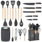 Elitehoff, zestaw noży i przyborów kuchennych w stojaku, 19 elementów