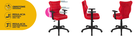 Entelo, Duo, krzesło biurowe z podłokietnikami, wzrost 159-188 cm, czerwone