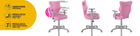 Entelo, Duo, krzesło biurowe z podłokietnikami, wzrost 159-188 cm, różowe