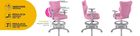 Entelo, Duo, krzesło biurowe z podnóżkiem i podłokietnikami, wzrost 159-188 cm, różowe