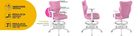 Entelo, Duo, krzesło młodzieżowe z podnóżkiem i podłokietnikami, wzrost 146-176,5 cm, różowe