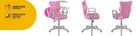 Entelo, Norm, krzesło biurowe z podłokietnikami, wzrost 159-188 cm, różowe