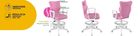 Entelo, Norm, krzesło młodzieżowe z podnóżkiem i podłokietnikami, wzrost 146-176,5 cm, różowe