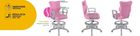 Entelo, Norm, krzesło młodzieżowe z podnóżkiem i podłokietnikami, wzrost 146-176,5 cm, różowe