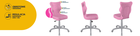 Entelo, Petit, krzesło biurowe, wzrost 159-188 cm, różowe