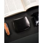 Etui na klucze z portmonetką, czarne, skórzane, 4U Cavaldi