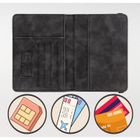 Etui na paszport, czarne, skóra ekologiczna, Peterson