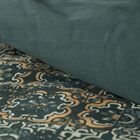 Eurofirany, komplet pościeli satynowej, Spring, 140-200 cm, ciemnozielony