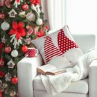 Eurofirany, poszewka świąteczna, 45-45 cm, biały