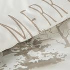 Eurofirany, świąteczny komplet pościeli, Snowflake, 160-200 cm, beżowy