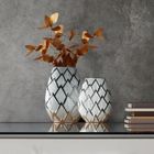 Eurofirany, wazon dekoracyjny, Saela, 25-11-34 cm, srebrny