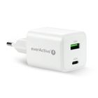 Everactive, ładowarka sieciowa, GAN 1xUSB, 1xUSB-C, QC 4.0, 45W, biała, SC-450Q