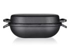 Excellent, brytfanna żeliwna, owalna z pokrywką, czarna, 39-26-14 cm, 3 + 4 l