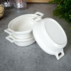 Excellent Houseware, miseczki do zapiekania porcelanowe owalne, 3 szt., 120 ml