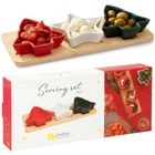 Excellent Houseware, miseczki na przekąski, na tacy, porcelanowe, 4 elementy