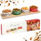 Excellent Houseware, miseczki na przekąski, na tacy, porcelanowe, 5 elementów