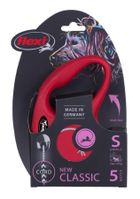 Flexi, New Classic, smycz, rozmiar S, linka, 5 m, do 12 kg, czerwony