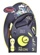 Flexi, New Neon, smycz automatyczna, rozmiar L, taśma, 5 m