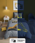 Fluo, komplet pościeli młodzieżowej, 160-200 cm + 70-80 cm, koparka