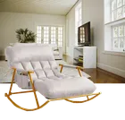 Fotel bujany podwójny ze złotą metalową podstawą, biały