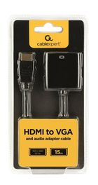 Gembird, adapter, A-HDMI-VGA-03, czarny, 0,15m