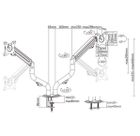 Gembird, uchwyt dla 2 monitorów, regulowany, 17"-32"