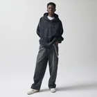 Grafitowa bluza z kapturem unisex o kroju oversize NOWEAR