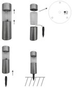 Grundig, lampa solarna, inox, 4,5-15 cm, 6 szt.