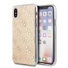 Guess, etui ochronne Hard Case 4G Glitter do iPhone X/ iPhone XS GUHCPXPCU4GLGO, złote