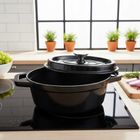 Hage, emaliowana brytfanna żeliwna, forma do chleba, czarna, 2,85l