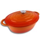 Hage, emaliowana brytfanna żeliwna, gęsiarka, pomarańczowa, 6l