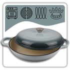 Hage, emaliowany garnek, płaski, żeliwny, sea salt, 30 cm, 3l