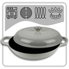 Hage, emaliowany garnek, płaski, żeliwny, szary, 30 cm, 3l