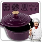 Hage, emaliowany garnek, żeliwny, eggplant, 22 cm, 3l