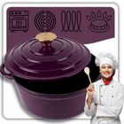 Hage, emaliowany garnek żeliwny, fioletowa, 24 cm, 4l