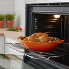 Hage, emaliowany garnek żeliwny, płaski, pomarańczowy, 30 cm, 3l