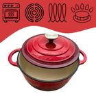 Hage, garnek żeliwny, emaliowany, czerwony, 22 cm, 3l