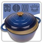 Hage, garnek żeliwny, emaliowany, niebieski, 22 cm, 3l