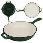 Hage, patelnia żeliwna, emaliowana, zielona, 26 cm