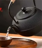 Hage, zestaw dzbanek żeliwny, z filiżankami i podgrzewaczem, czarny, 4-60 ml, 900 ml