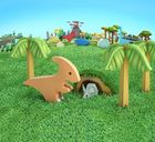 HalfToys, magnetyczna figurka do składania z makietą, Dinozaur Parazaurolof, 7 elementów