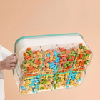 HaloFuture, dwupoziomowy pojemnik, organizer na klocki i zabawki z przegródkami, zielony