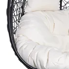 HaloFuture, fotel wiszący, dwuosobowy, kokon, czarny, beżowa poduszka