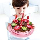 Hape, Tort urodzinowy dwusmakowy, klocki drewniane, 23 elementy