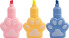 Happy Color, Cat&Dog, zakreślacze, Łapka, Fluo, 5 szt.