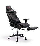 Hedo, fotel gamingowy z podnóżkiem, czarny