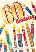 Henry, karnet A5 z kopertą, złocony, urodziny 60, świeczki