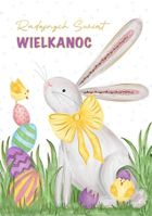 Henry, karnet B6 z kopertą, złocony, zając wielkanocny